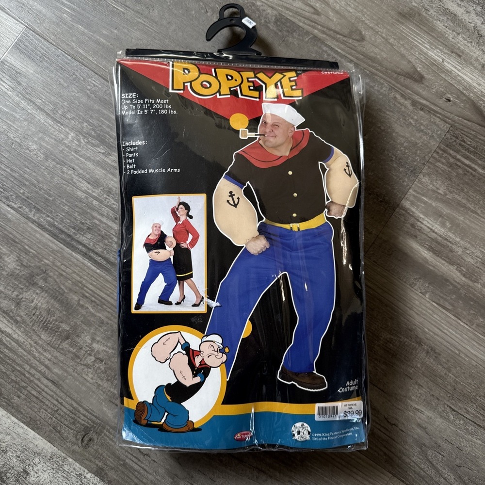 POPEYE the Sailor Adult Costume  TV Cartoon Character *One Size  NEW IN PACKAGE